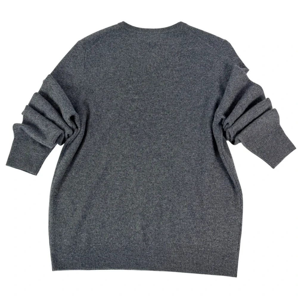 Nordstrom Mens 100%‎ Cashmere V-Neck Sweater Gray Heather N0455888MN Size M